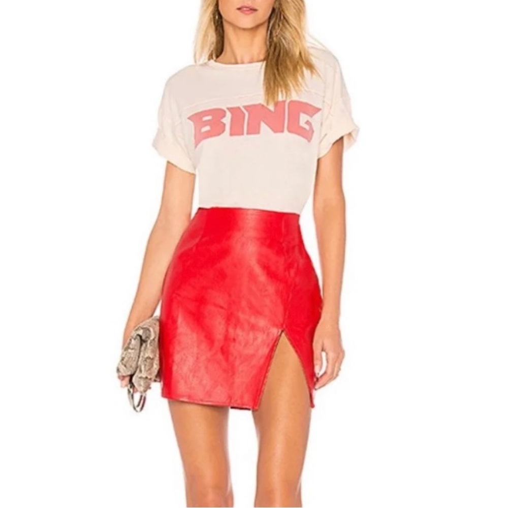 Superdown faux leather mini skirt